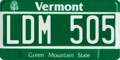 VT license plate LDM505