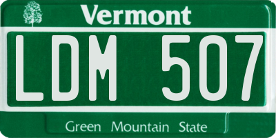 VT license plate LDM507