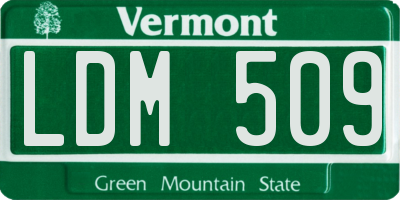 VT license plate LDM509