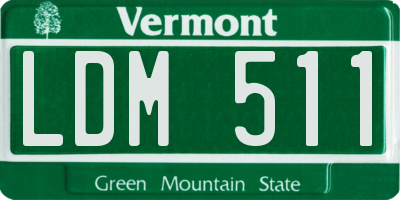 VT license plate LDM511