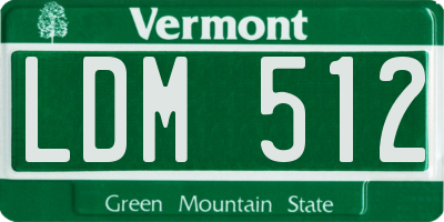 VT license plate LDM512