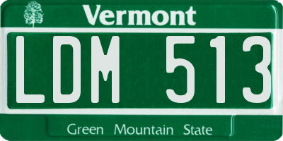 VT license plate LDM513