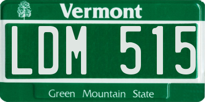VT license plate LDM515