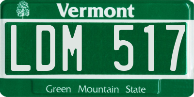 VT license plate LDM517