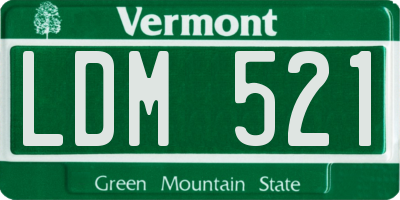 VT license plate LDM521