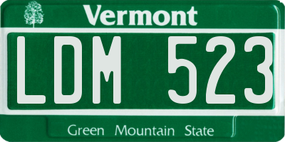 VT license plate LDM523