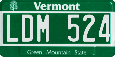VT license plate LDM524