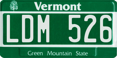 VT license plate LDM526