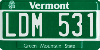 VT license plate LDM531