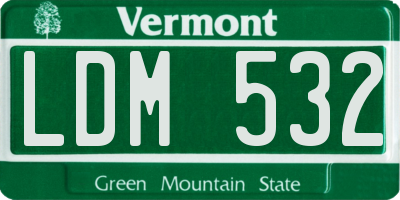 VT license plate LDM532