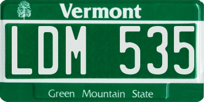 VT license plate LDM535