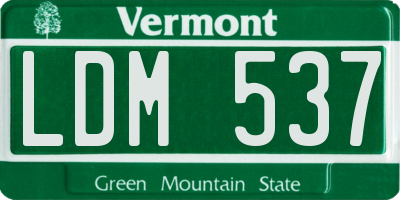 VT license plate LDM537