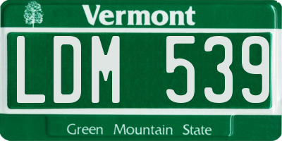 VT license plate LDM539