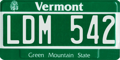 VT license plate LDM542
