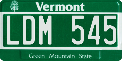 VT license plate LDM545