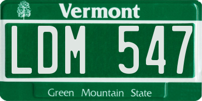 VT license plate LDM547