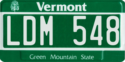 VT license plate LDM548