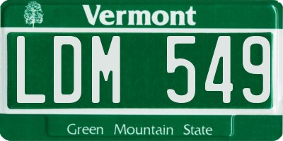 VT license plate LDM549