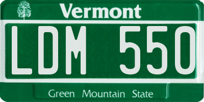VT license plate LDM550