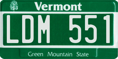 VT license plate LDM551
