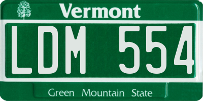 VT license plate LDM554