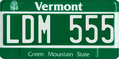 VT license plate LDM555