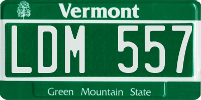 VT license plate LDM557