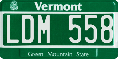 VT license plate LDM558