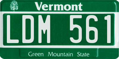 VT license plate LDM561