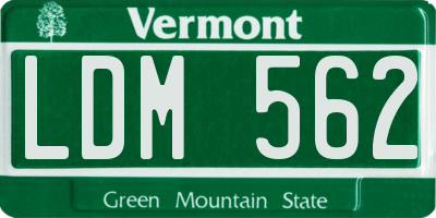 VT license plate LDM562