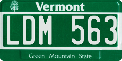 VT license plate LDM563