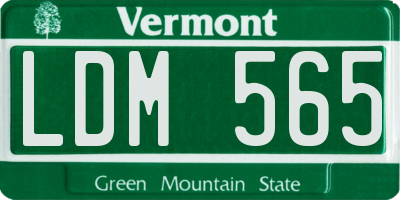VT license plate LDM565