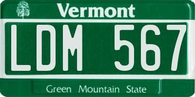 VT license plate LDM567
