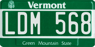 VT license plate LDM568