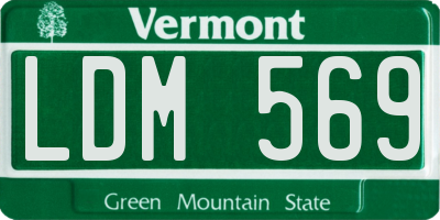 VT license plate LDM569