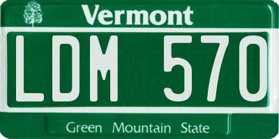 VT license plate LDM570