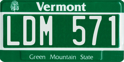 VT license plate LDM571