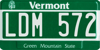 VT license plate LDM572