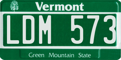 VT license plate LDM573