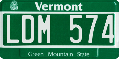 VT license plate LDM574