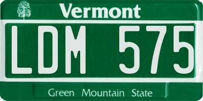 VT license plate LDM575