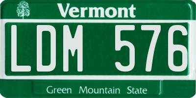 VT license plate LDM576