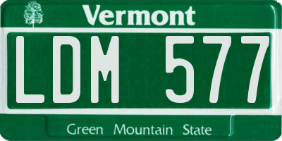 VT license plate LDM577