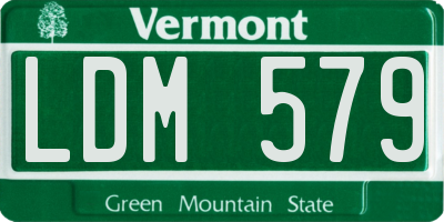 VT license plate LDM579