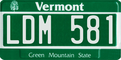 VT license plate LDM581
