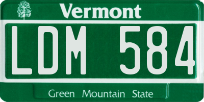 VT license plate LDM584
