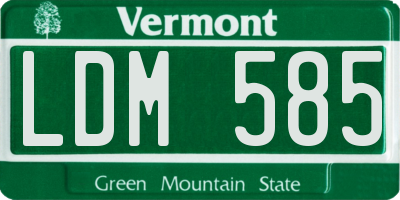 VT license plate LDM585