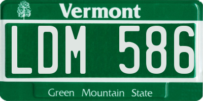 VT license plate LDM586