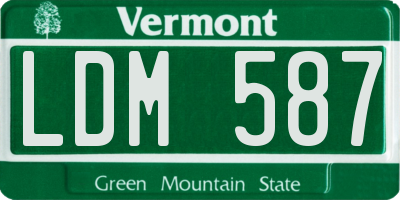 VT license plate LDM587