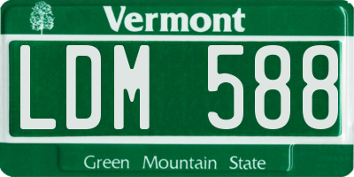 VT license plate LDM588